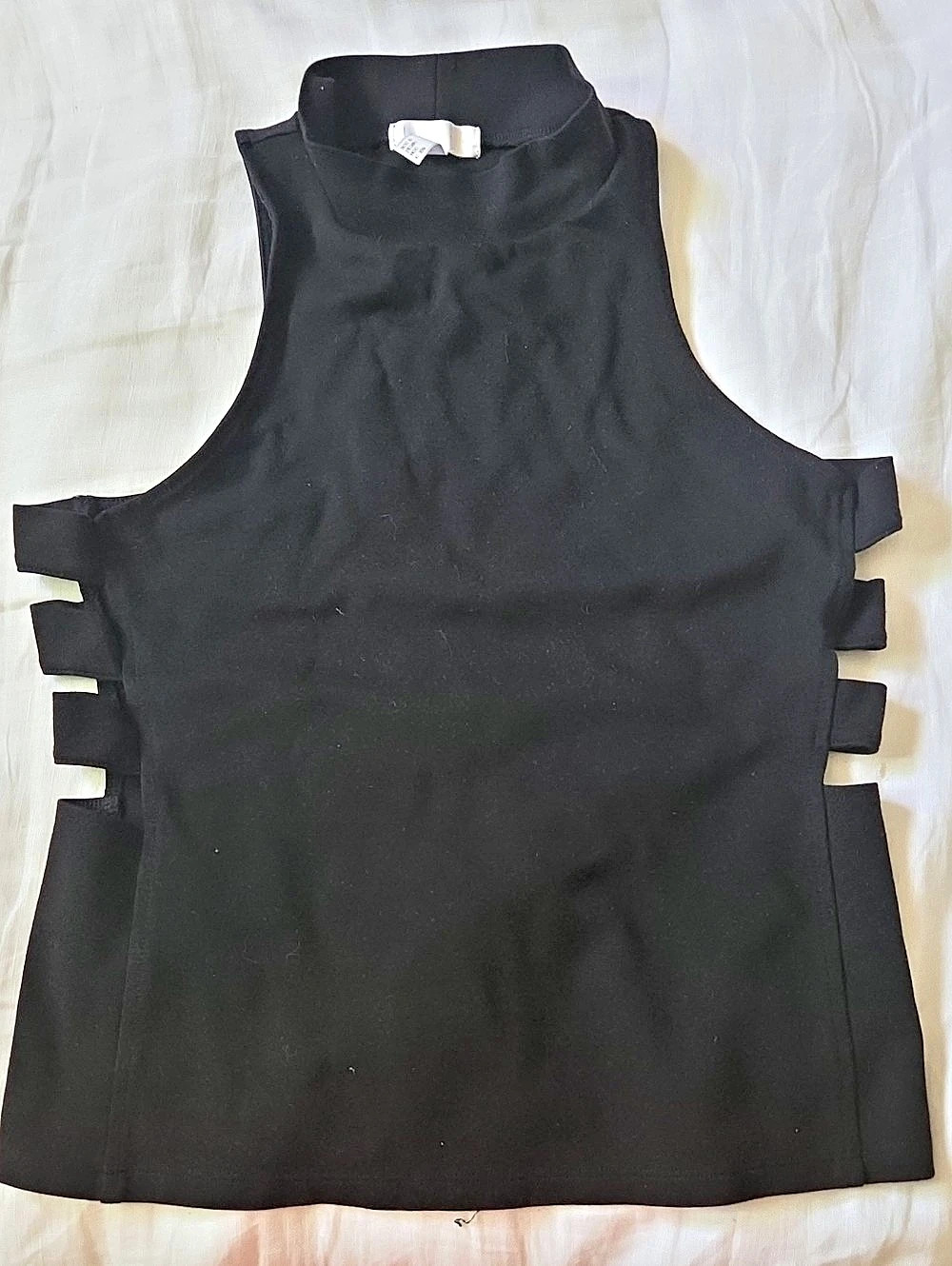 Nordstrom Black Cutout Mock Neck Tank Top